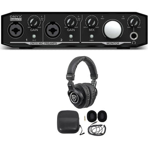 Mackie Onyx Producer 2.2 2x2 USB MIDI Recording Studio Interface + Headphones