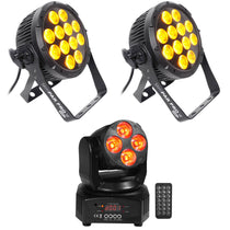 (2) SlimPar Pro W USB Wash Lights + RockOn-7 Moving Head Bundle