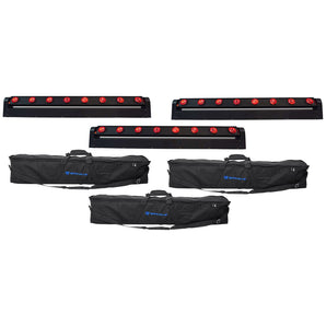 (3) Rockville MOTIONSTRIP Moving Head RGBW Color Strip Wash/Beam Light Bar+Bags