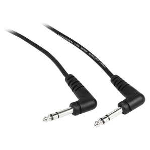 4 Rockville RCTR110RR-B 10' Black 1/4" TRS Right Angle to Same Cable 100% Copper