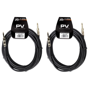 (2) Peavey PV 25 Foot 14 Gauge 1/4 " to 1/4" TS Speaker Cables