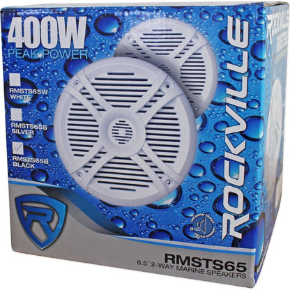 RMSTS Marine Speakers 2-Pack + MS10LB Sub 2-Pack + RXM-S6/30 Amp Bundle