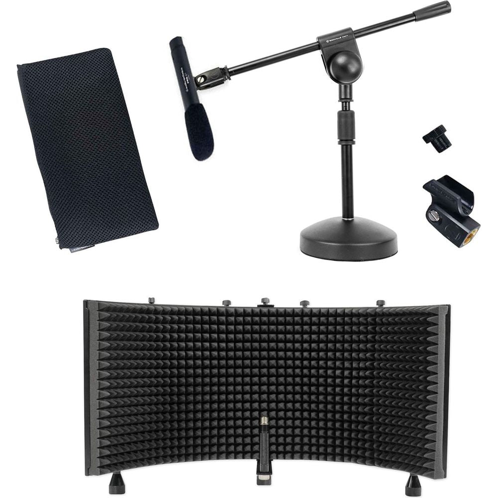 PRO37 Diaphragm Condenser Microphone PRO 37+Mic Stand+Iso Shield