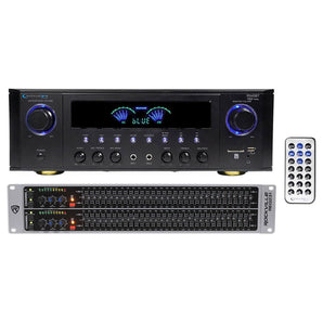 Technical Pro RX45BT Home Theater Receiver Bluetooth USB Bundle with Dual 31 Band Equalizer