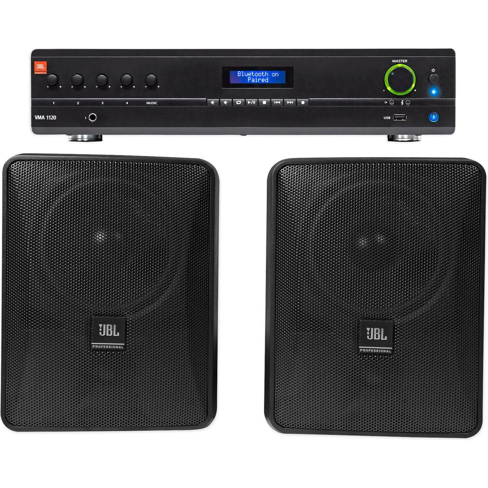 VMA1120 Amplifier + (2) JBL Control 25-1 5.25" Black Speakers