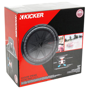 Kicker 48CWR124 COMPR12 1000 Watt 12" Car Subwoofer+Vented Sub Box Enclosure