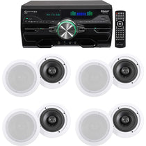 4000W Bluetooth DVD Receiver with (8) 6.5" 16-Ohm Ceiling Speakers