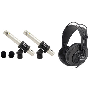 Samson C02 Pair Pencil Condenser Studio Recording Microphones Mics+Headphones