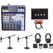 2-Person Podcasting Podcast Bundle with Mixer, Headphones, Mic & Boom Stand