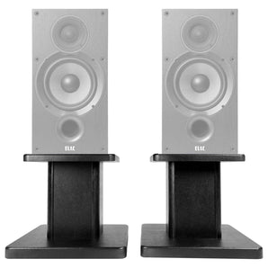 (2) 8” Black Bookshelf Speaker Stands For ELAC Debut 2.0 B6.2 Bookshelf Speakers