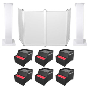 6) Chauvet DJ Freedom CYC Wireless Battery Wash Wide Up Lights+2) Totems+Facade