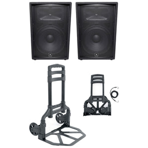 (2) JBL Pro JRX215 1000 Watt 15" Passive DJ PA Speakers + Hand Truck